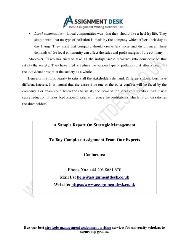 Strategic Management Report Template