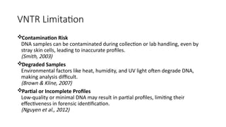 Detaileds History of DNA Typing in forensic profiling detailing both ...
