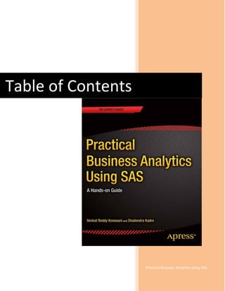 Practical Business Analytics using SAS
Table of Contents
 