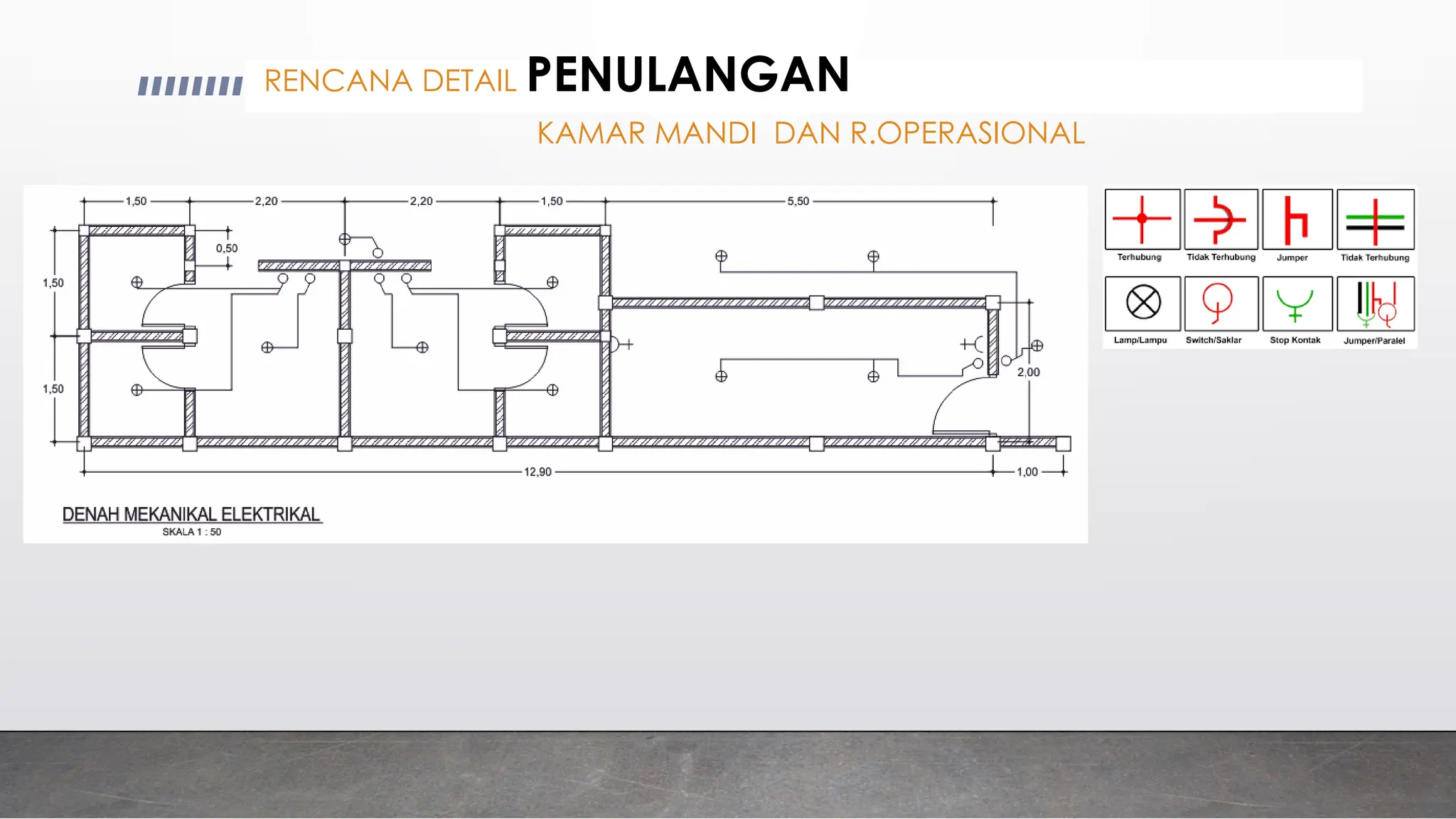 RENCANA DETAIL PENULANGAN
KAMAR MANDI DAN R.OPERASIONAL
 