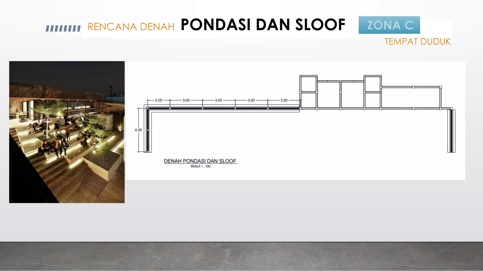 RENCANA DENAH PONDASI DAN SLOOF ZONA C
TEMPAT DUDUK
 