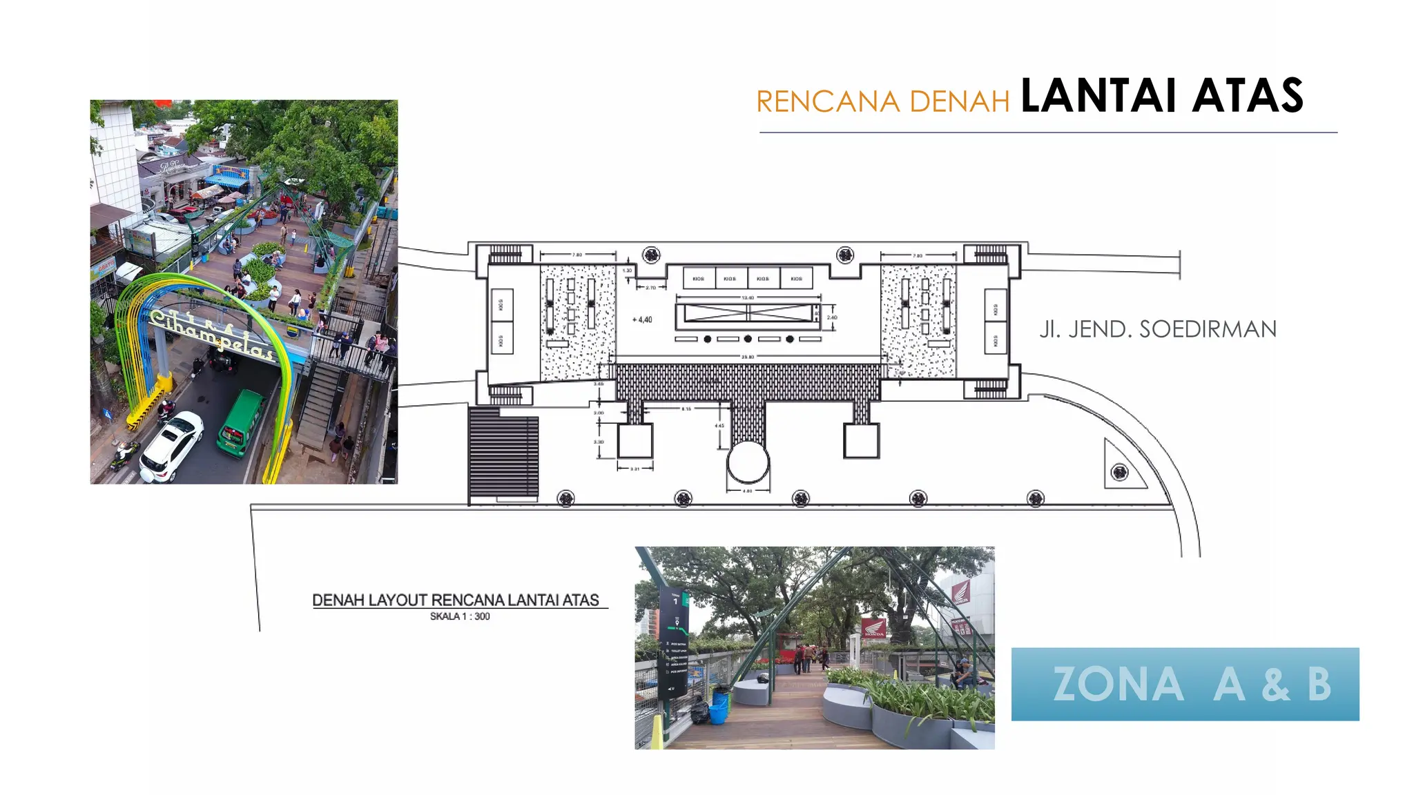 RENCANA DENAH LANTAI ATAS
ZONA A & B
Jl. JEND. SOEDIRMAN
 