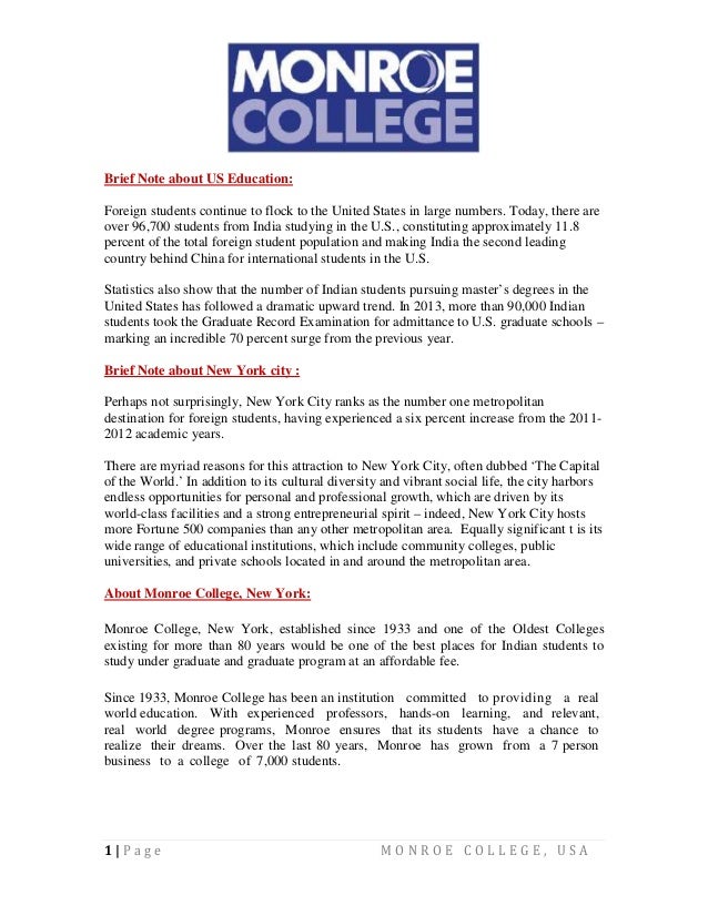 Monroe college Details