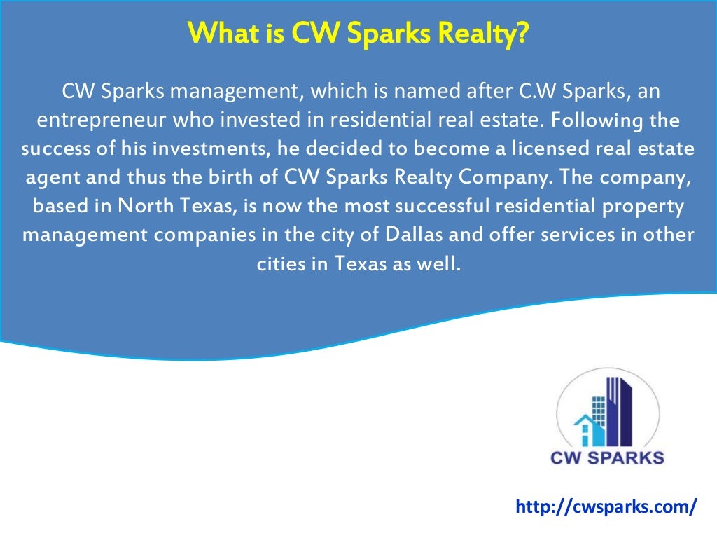 Details about Dallas Property Management Services CW Sparks Realty