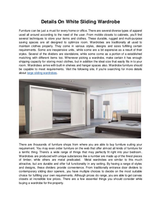 Details On White Sliding Wardrobe