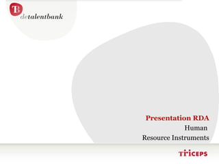 Presentation RDA Human  Resource Instruments 