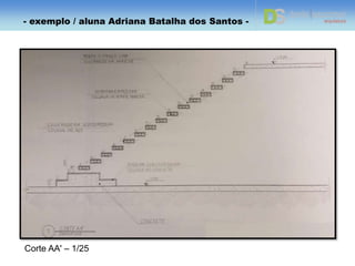 Planta baixa térreo – 1/25
- exemplo / aluna Adriana Batalha dos Santos -
 