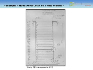 Corte AA’ longitudinal – 1/25
- exemplo / aluna Anna Luiza do Canto e Mello -
- exemplo / aluna Anna Luiza do Canto e Mello -
 