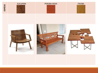 ESPÉCIE SUCUPIRA PEROBA ROSA ITAÚBA
 