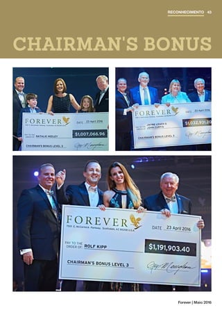 Forever | Maio 2016
CHAIRMAN'S BONUS
RECONHECIMENTO 43
 