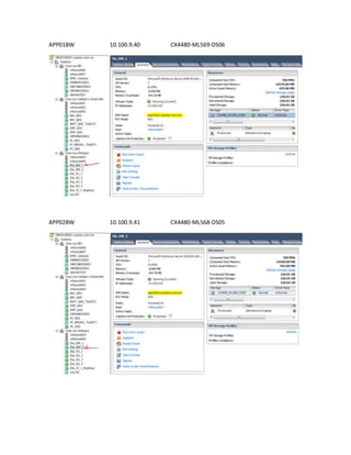 APP01BW 10.100.9.40 CX4480-ML569-DS06
APP02BW 10.100.9.41 CX4480-ML568-DS05
 