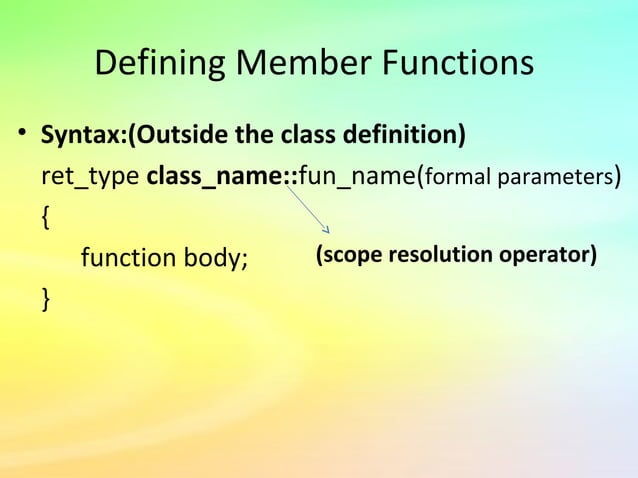 Data members and member functions | PPT