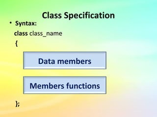 Data members and member functions | PPT