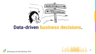@lizthegrey at #DevOpsDays DFW
Data-driven business decisions.
52
 