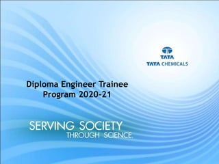 Serving Society Through Science
Diploma Engineer Trainee
Program 2020-21
 