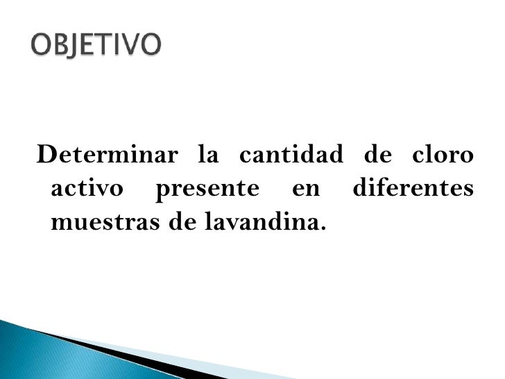 Determinacion de Cloro activo En Lavandina