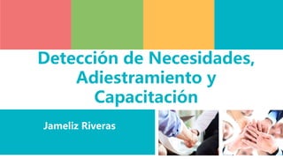 Jameliz Riveras
Detección de Necesidades,
Adiestramiento y
Capacitación
 