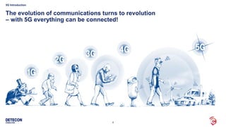 4
5G Introduction
The evolution of communications turns to revolution
– with 5G everything can be connected!
 
