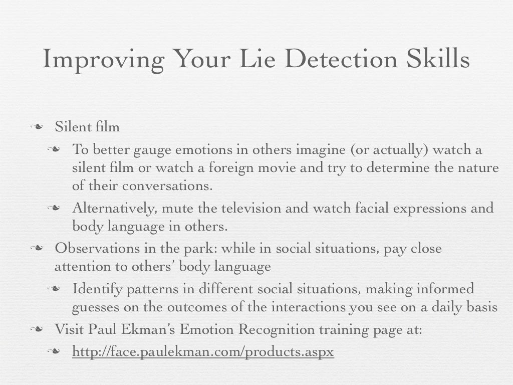 Improving Your Lie Detection Skills