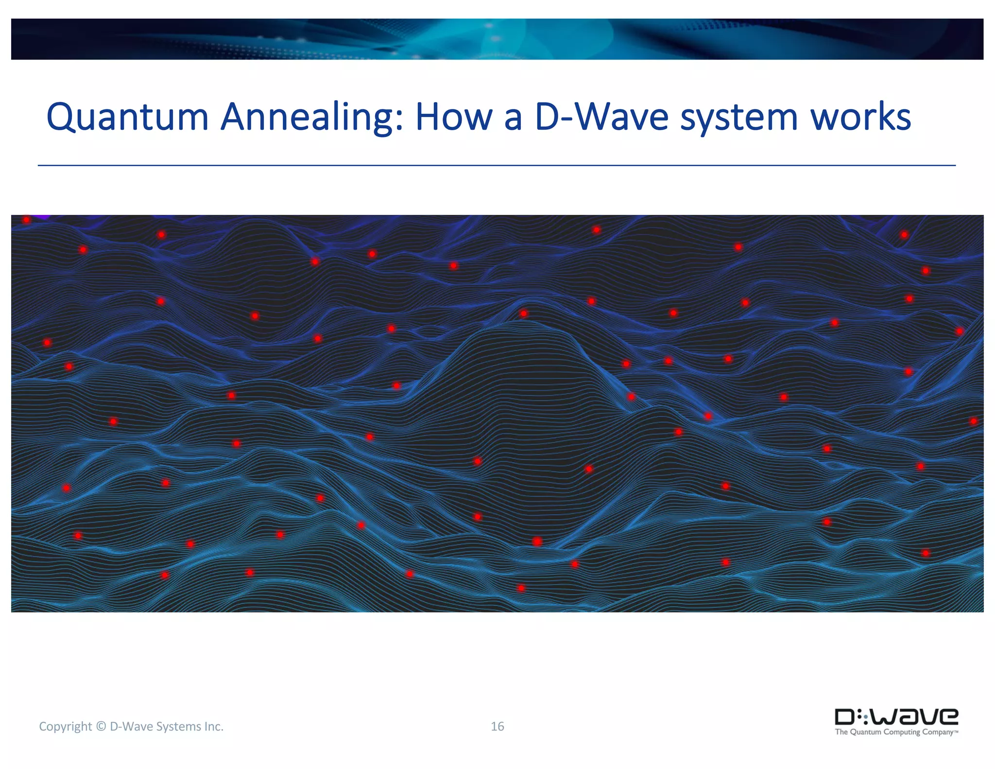 Copyright © D-Wave Systems Inc. 16
Quantum Annealing: How a D-Wave system works
 
