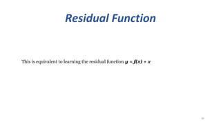Residual Function
30
This is equivalent to learning the residual function y = f(x) + x
 