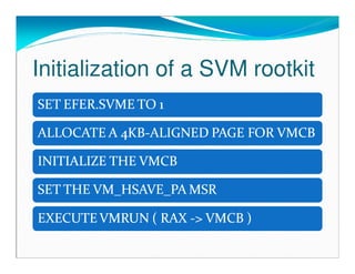 Initialization of a SVM rootkit
 