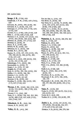 686 Author Index
Savage, I. R., (7-26], 628
Schalkwijk, J. P. M., [7-60), 629; [7-61),
629
Schwartz, M., [4-92), 394; [6-49], 581
Schwartz, R. J., [6-28], 516, 529
Schweppe, F., [7-73), 629; [7-74], 629;
[7-75), 629
Scudder, H. J., [7-46], 628; [7-50), 628
Selin, I., [7-21), 628; [7-22], 628
Shannon, C. E., [2-23], 117; [2-25], 122;
[4-22]' 265; [4-23), 265; [6-3), 482
Sherman, H., [4-68), 377; [7-52], 629
Sherman, S., [2-20), 59
Shuey, R. L., [7-47), 628
Siebert, W. M., [4-38), 323
Silverman, R. A., [4-51], 349
Skolnik, M. I., [4-27], 286
Slepian, D., [3-9), 187, 193; [3-15], 193,
194, 234; [4-11], 246; [4-71], 383;
[7-8)' 627, 628
Snyder, D. L., [6-6), 498; [6-21], 510;
[6-39], 595; [7-70], 629
Sollenberger, T. E., [4-25], 286
Sommerfeld, A., [2-32), 79
Stegun, I. A., [2-3], 37, 109
steiglitz, K., (7-38), 628
Stein, S., [4-76), 395, 396; [4-92), 394
Stiffler, J. J., [4-19], 246, 265
Stratton, J. A., [3-19], 193
Stuart, A., [2-11), 63, 149
Sussman, S. M., [4-90) , 402
Swerling, P., [4-28], 286; [4-53), 349;
[7-7], 627; [7-14), 628
Thomas, J. B., [4-64], 366; [5-9], 450;
[6-10), 511; (6-45], 580; [7-28], 628;
[7-38)' 628
Tricomi, F. G., (3-6), 180
Turin, G. L., [4-56], 356, 361, 363, 364;
(4-78), 400; [7-8), 627, 628; [7-15],
628; [7-64]' 629
Uhlenbeck, G. E., [4-6], 246
Urbano, R. H., [4-21], 263
Valley, G. E., [4-1], 240
Vander Ziel, A., [3-8], 185
Van Meter, D., [4-10], 246
Van Trees, H. L., [2-14), 71; [4-24), 284;
[5-4]' 433; [5-7)' 437; [5-11]' 454;
[6-44), 574; [7-69), 629
Viterbi, A. J., [2-36], 59, 61; [4-19),
246, 265; [4-44), 338, 347, 348, 349,
350, 398, 399; [4-69]' 382, 400; [6-5]'
498; [7-16)' 628
Wainstein, L. A., [4-15], 246, 278, 364
Wald, A., [7-10], 627
Wallman, H., [4-1], 240
Weaver, C. S., [7-33], 628
Weaver, W., [4-22], 265
Weinberg, L., [6-38], 548, 549
White, G. M., [7-47], 628
Wiener, N., [P-7], vii; [6-1], 482, 511,
512, 598; [6-16]' 511
Wilks, S. S., [2-10), 63
Williams, T., [7-28], 628
Wilson, L. R., [7-39], 628
Wintz, P. A., [7-43], 628
Wolf, J. K., [4-63], 319, 366; (5-10],
450
Wolff, S. S., [7-28], 628
Wong, E., [4-64], 366; [5-9], 450;
[6-10)' 511
Woodbury, M. A., [6-22), 516
Woodward, P.M., [4-7], 246; [4-8],
246, 278
Wozencraft, J. M., [4-18], 246, 278, 377,
380, 397, 402, 405; [6-48)' 581; [7-2)'
627
Yates, F., (2-19], 109
Youla, D., [3-10], 187; [4-37], 316; [5-1),
431; [6-11]' 511
Yovits, M. C., [6-4], 498
Yudkin, H. L., [2-34), 133; [4-39), 299
Zadeh, L.A., [3-22], 187; [4-35], 316,
319; [4-36), 316; (6-24), 516, 517;
[~7],627;[~8],627,628
Zubakov, V. D.•, [4-15], 246,278,364
 