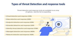 Types of threat Detection and response tools
 