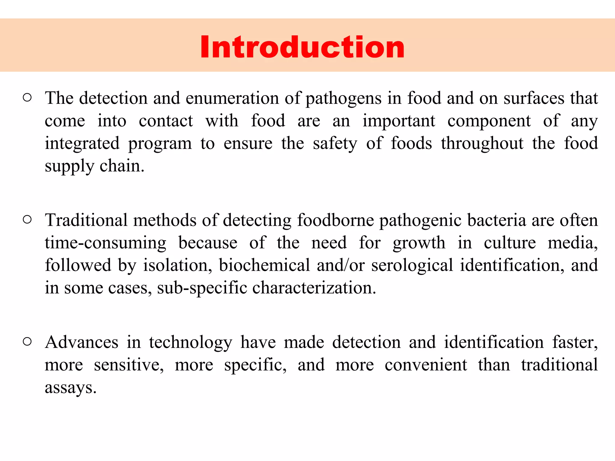 Detection techniques for microorganisms in food of animal | PPT