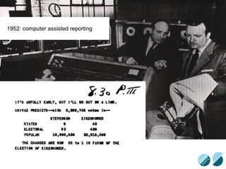 1952: computer assisted reporting
 