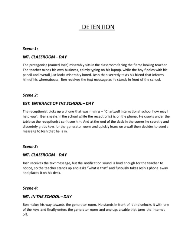 Detention - Script Development | DOCX