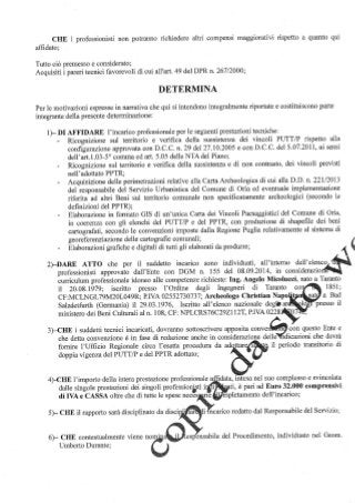 Determinazione n.170/2014 Diri. UTC ORIA