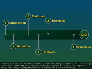 3      Rationale
                                                                   5 Strategies
      1 Introduction



 ...