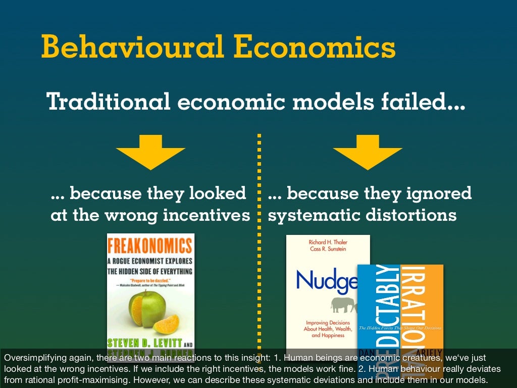 Behavioural Economics Traditional economic models