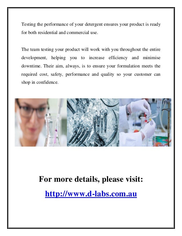 Detergent Testing Services