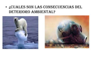 • ¿CUALES SON LAS CONSECUENCIAS DEL
DETERIORO AMBIENTAL?

 