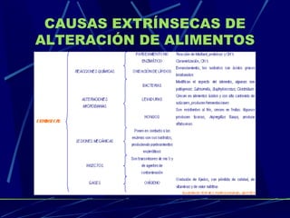 CAUSAS EXTRÍNSECAS DE ALTERACIÓN DE ALIMENTOS 
