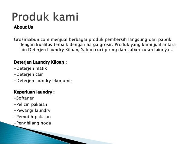 Deterjen Laundry Kiloan Sabun Cuci Piring Curah Pabrik