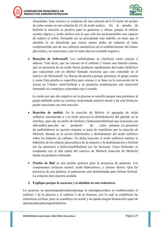 COMPOSICIÓN BIOQUÍMICA DE 
PRODUCTOS AGROINDUSTRIALES 
MUÑOZ ROJAS, Andrea Gisela. VEGA VIERA, Jhonas Abner. Página 29 
di...