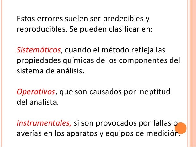 Determinación de errores en Química