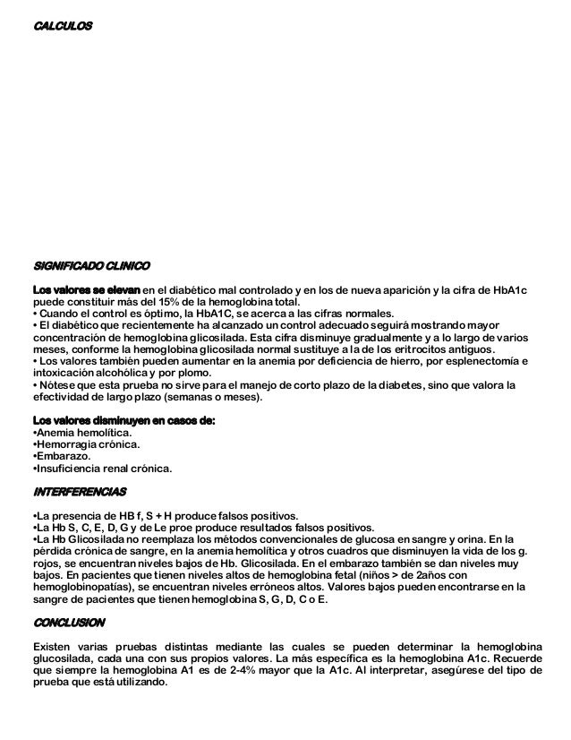 Determinación de hemoglobina glicosilada Determinación de hemoglobina glicosilada