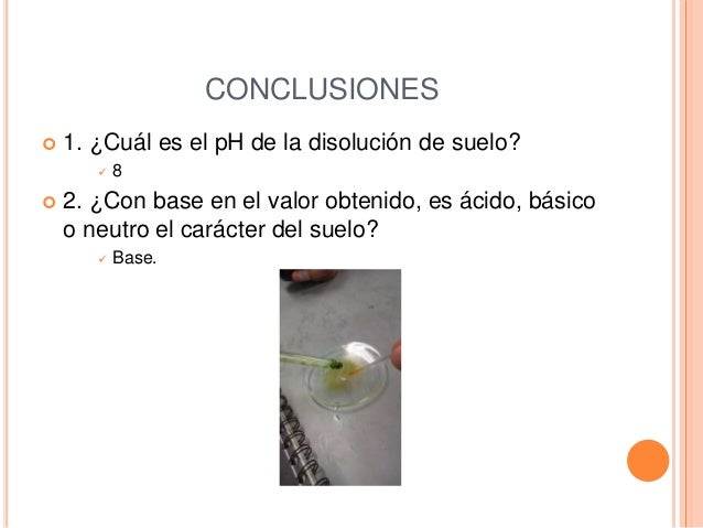 Determinación de la acidez del suelo.