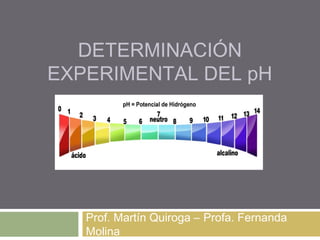 DETERMINACIÓN
EXPERIMENTAL DEL pH
Prof. Martín Quiroga – Profa. Fernanda
Molina
 