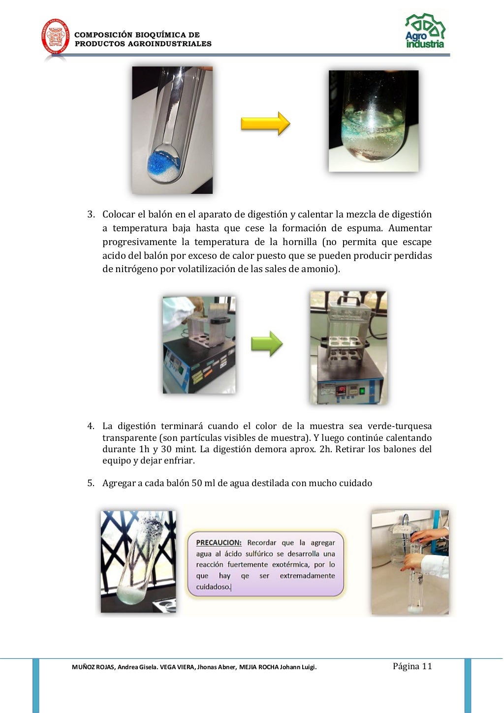 Determinacion de proteinas mediante el metodo de kjeldahl nutricion