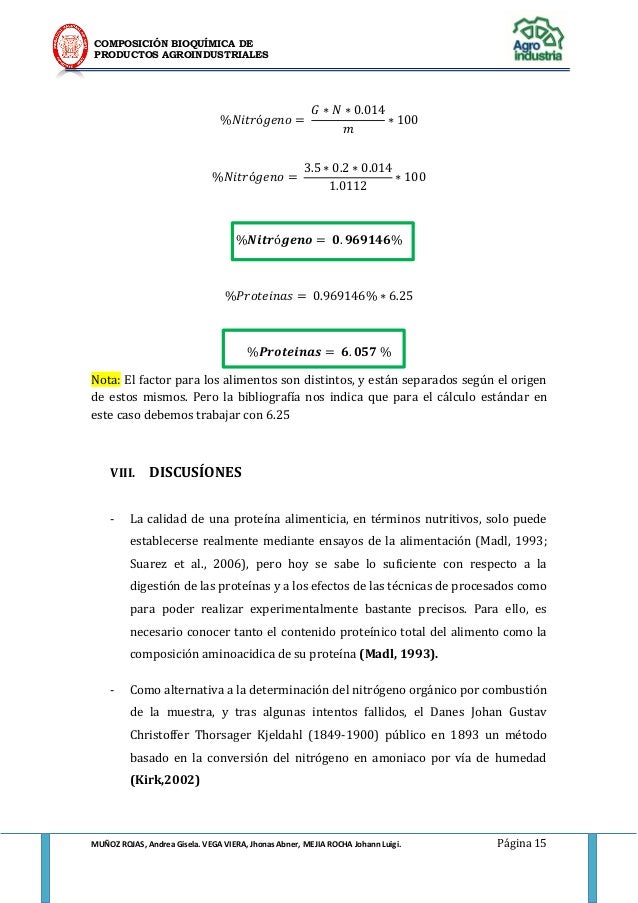 Determinacion de proteinas mediante el metodo de kjeldahl nutricion