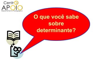 O que você sabe
     sobre
 determinante?
 