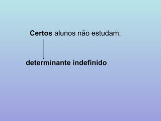 Certos alunos não estudam.



determinante indefinido
 