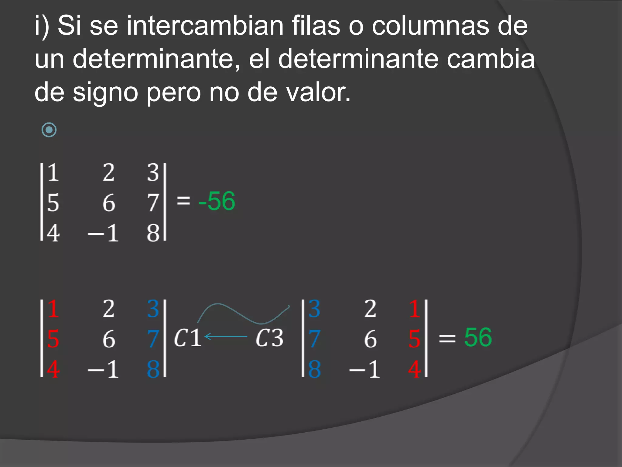 Propiedades de los determinantes | PPTX