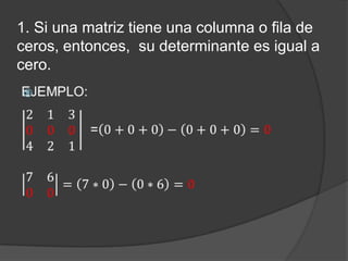 Propiedades de los determinantes | PPTX