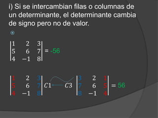 Propiedades de los determinantes | PPTX